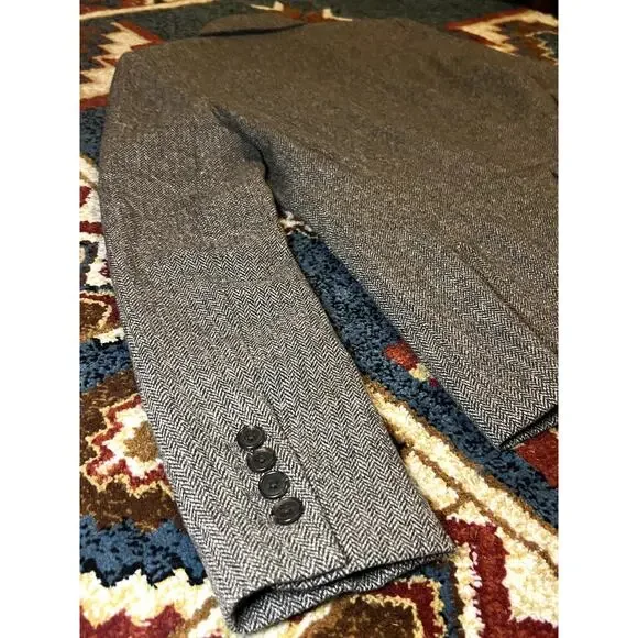 Hive and Honey Brown Herringbone Blazer Wool Blend Size Small - Picture 6 of 9
